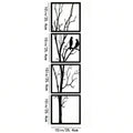 4-Piece Metal Tree & Bird Wall Art Set - Elegant Home Decor
