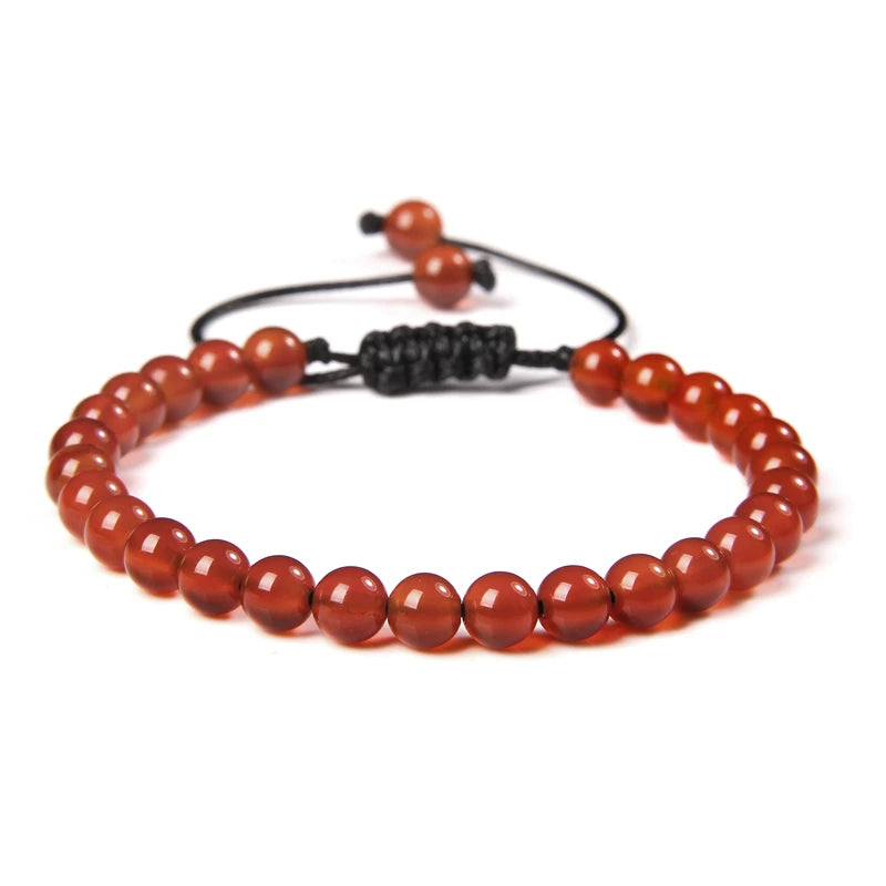 Natural Stone Beads Adjustable Rope Bracelet for Women and Men