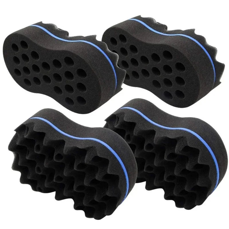 Double Sided Curly Hair Styling Sponge Brush for Waves and Twists