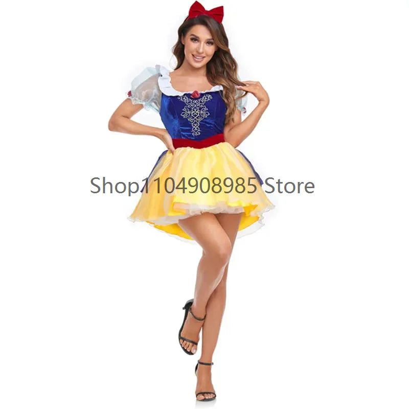 Halloween Princess Cosplay Costume Set with Masquerade Queen Dress for Adults
