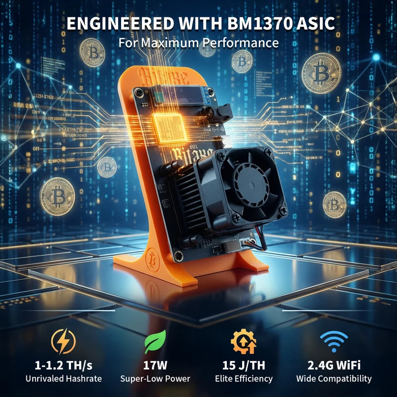 Crypto Mining Machine 1.1-1.2TH/s Open Source Bitcoin Miner with Power Supply