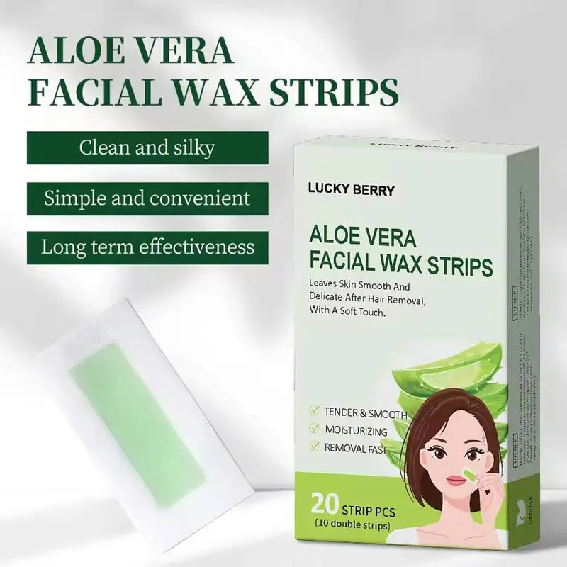 Facial Hair Removal Wax Strips for Face & Body - Gentle, Fast-Acting, Mess-Free