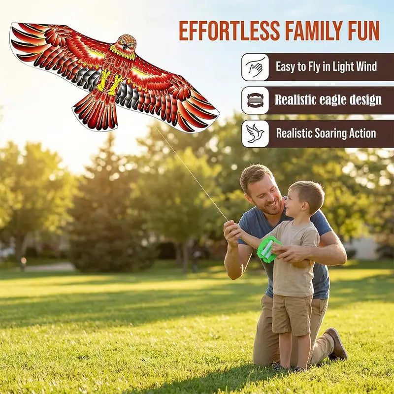 Large Eagle Kite with 30 Meter Line for Outdoor Flying and Bird Deterrent