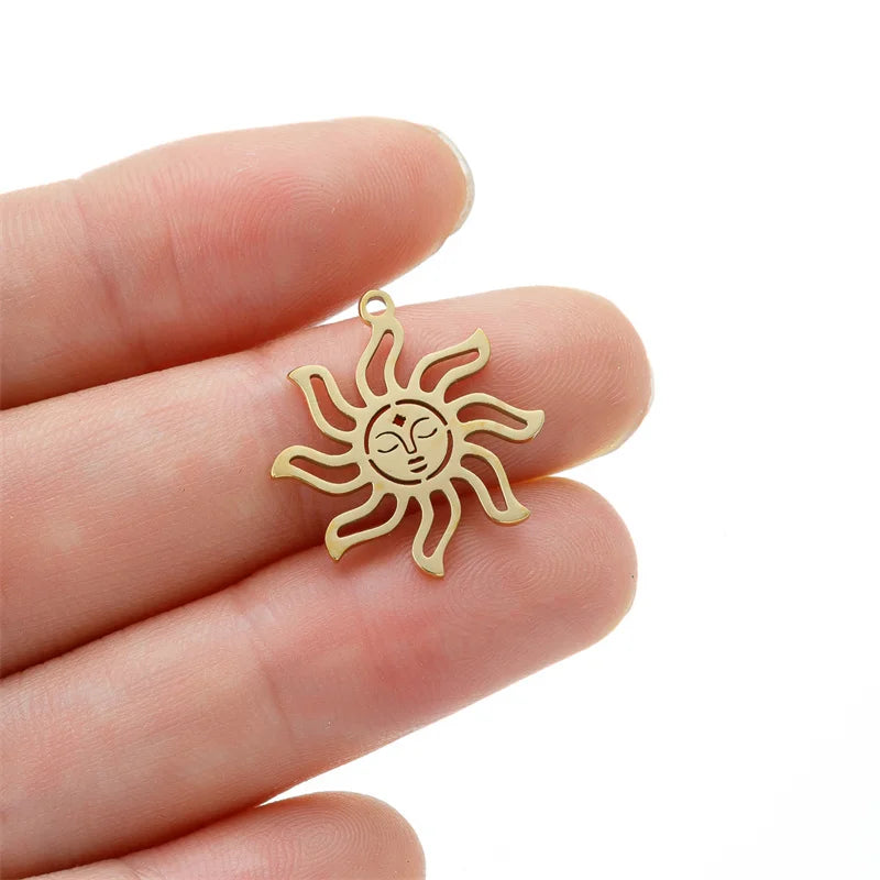 Sun Moon and Star Charm Bracelet Kit Jewelry Making Supplies - Stainless Steel DIY Set