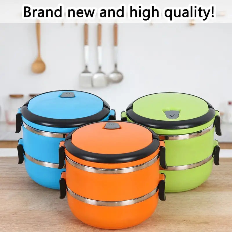 Stainless Steel Insulated Lunch Box Thermos Food Container for Travel & Office
