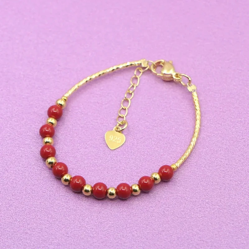 Children's Pearl Beaded Bracelet with Lobster Clasp - Baby Girls Jewelry Accessories