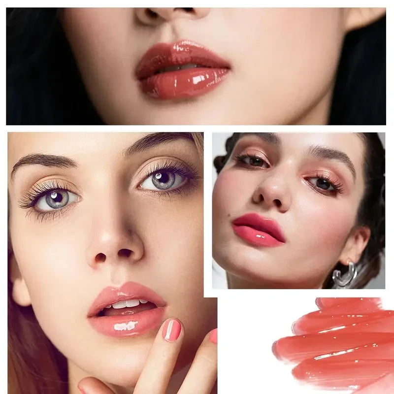 Moisturizing Lip Gloss with Keychain & Bracelet Water-Resistant Non-Stick Tint