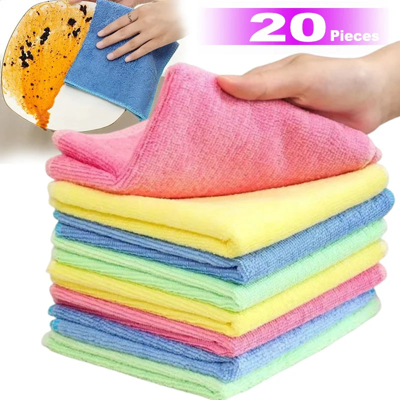 Microfiber Kitchen Cleaning Cloths Non-stick Oil-proof Dish Towels 2/10/20pcs