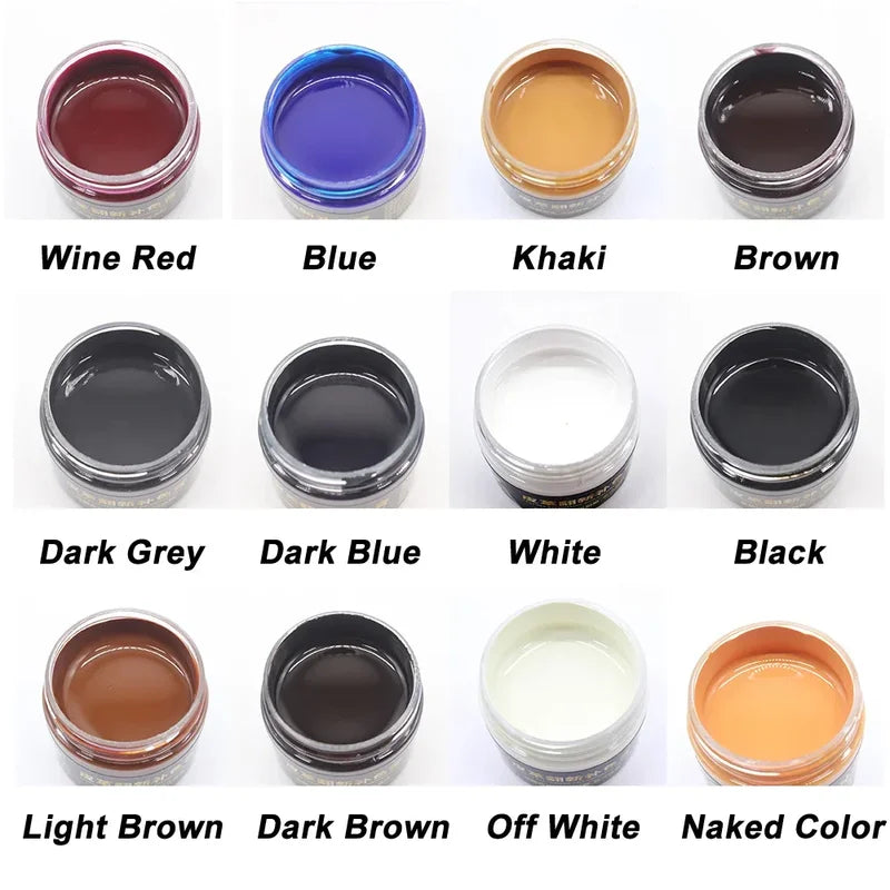 Leather Repair Kit 50ml Car & Furniture Scratch & Crack Touch-Up Set - 12 Colors