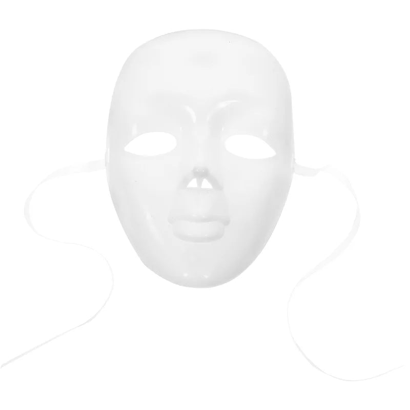 DIY White Plastic Face Mask for Crafts and Party Decorations