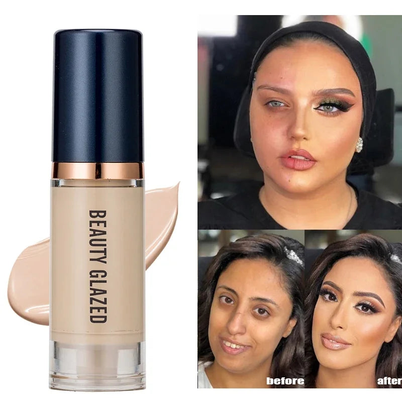 Long-Lasting Waterproof Liquid Foundation for Oily Skin - 6 Colors
