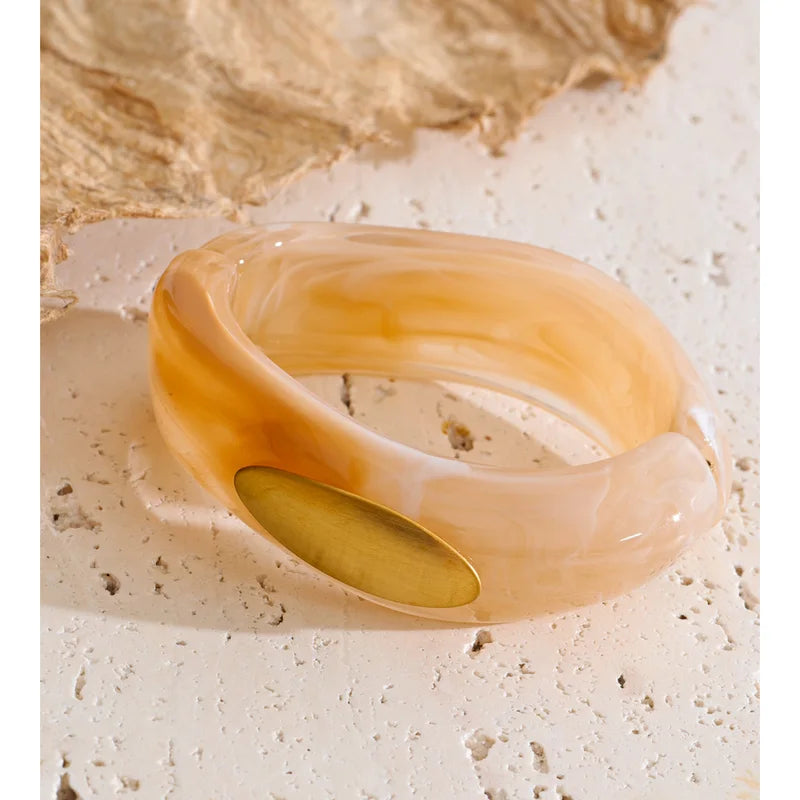 Acrylic Resin Thick Bracelet Bangle - Waterproof Summer Jewelry