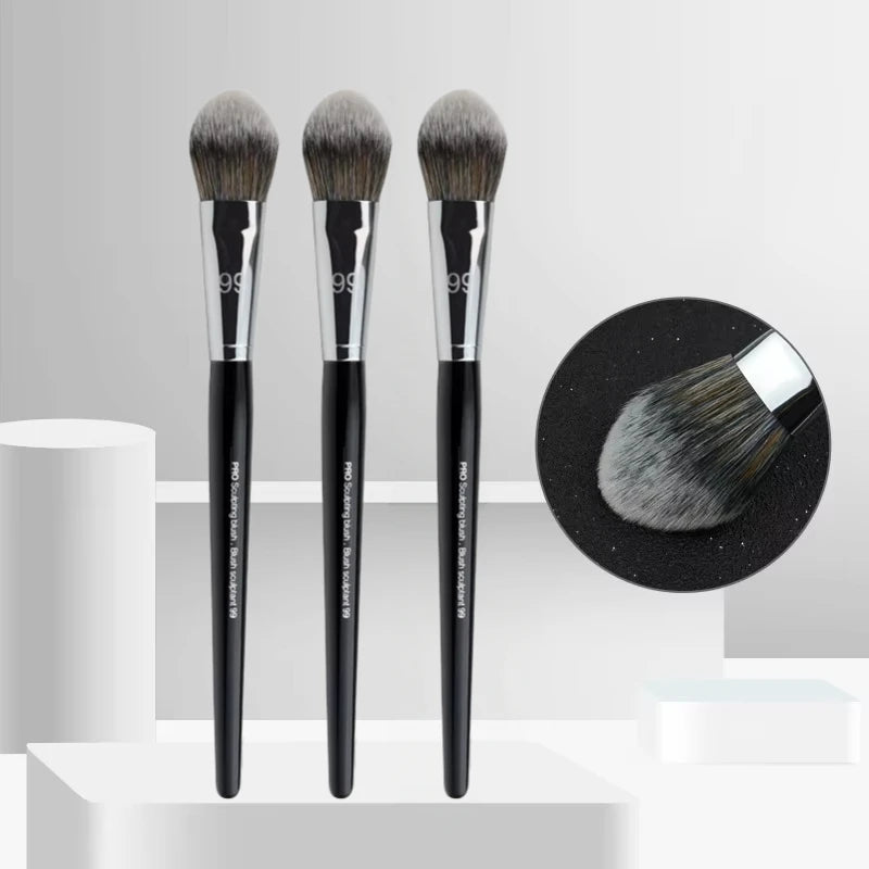 Pro Blush Sculpting Makeup Brush Set - Soft Synthetic Hair, 10-Piece