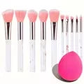 10pcs Makeup Brush Set with Soft Fluffy Face Eye Blush Foundation Powder Blending Tools