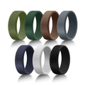 7-Pack Men's Silicone Wedding Bands - Hypoallergenic, 8mm Wide, Multi-Color