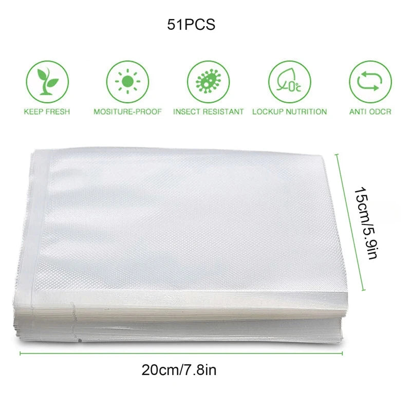 Reusable Vacuum Food Storage Bags Set - BPA-Free Food Preservation Bags