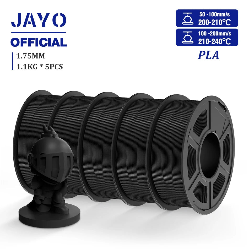3D Printer Filament Set PLA PETG Silk Wood Marble 1.75mm 5 Rolls 1.1KG