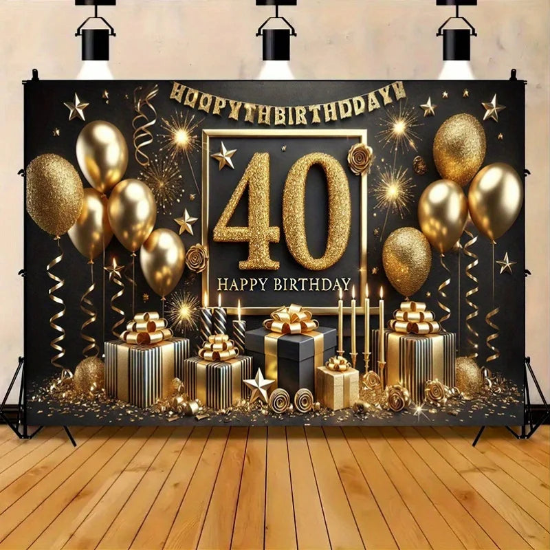 40th Birthday Party Banner for Indoor & Outdoor Events - Home & Garden Holiday Decor