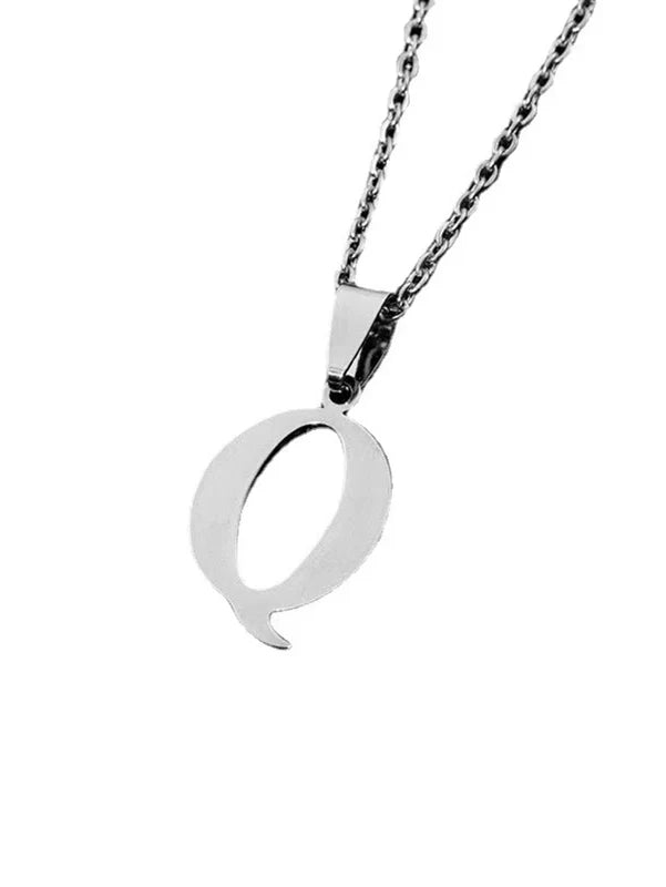 Stainless Steel Alphabet Necklace Initial Pendant for Men Women Jewelry Gift