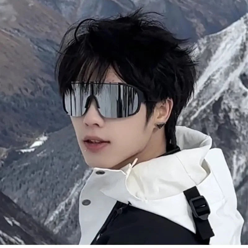 Y2K Style Cycling Sunglasses Windproof Retro-Reflective Road Riding Sport Glasses