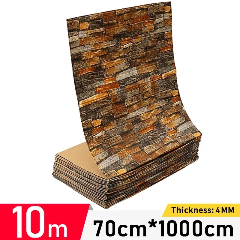 3D Imitation Brick Wall Sticker Self-Adhesive Removable Wallpaper for Living Room & Kitchen