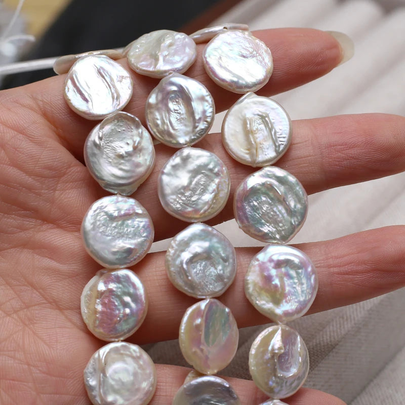 15x15mm Baroque Freshwater Pearl Coin Beads for Jewelry Making - DIY Necklace Supplies