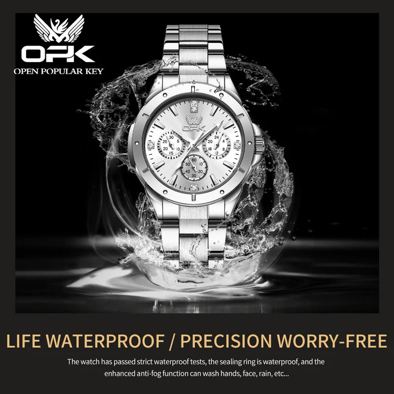 Luminous Waterproof Steel Nail Scale Watch - Ladies Quartz 6001