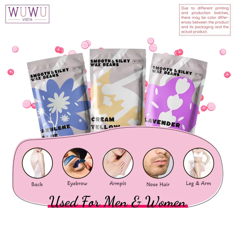 Hard Wax Beans for Hair Removal 50g Painless Waxing Beads for All Skin Types