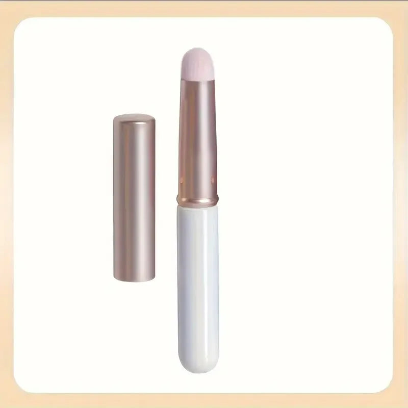 Professional Round Head Lipstick Brush with Cap - Handheld Lip Makeup Applicator