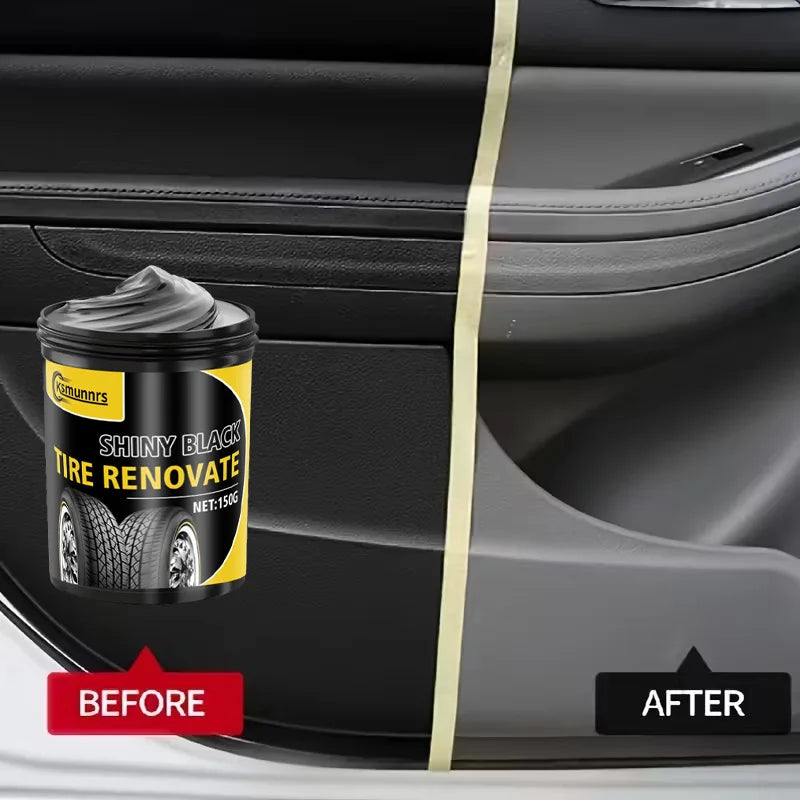 Black Renovation Car Wax for Interior & Tire Plastic - Shine & Protect