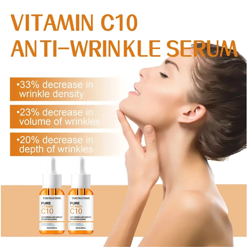 Vitamin C Facial Serum with Hyaluronic Acid for Brightening and Anti-Aging - 50ml & 30ml Options