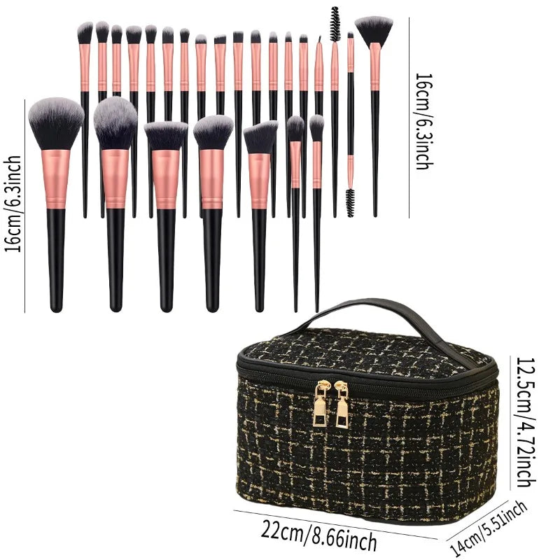 Professional Makeup Brushes Set for Face Eyeshadow Highlighter Blush Concealer Powder with Sponges