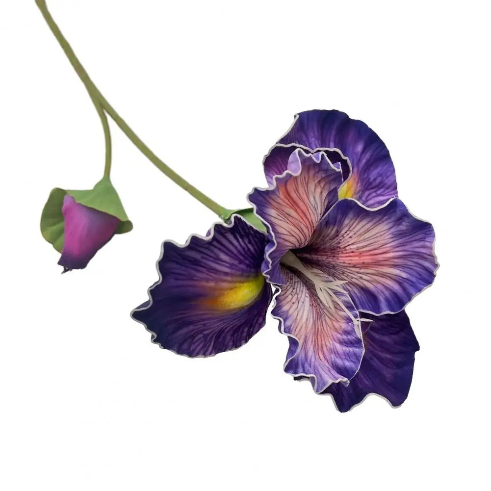 Artificial Iris Flower Bouquet - Real Touch Fake Floral Arrangement for Home Decor