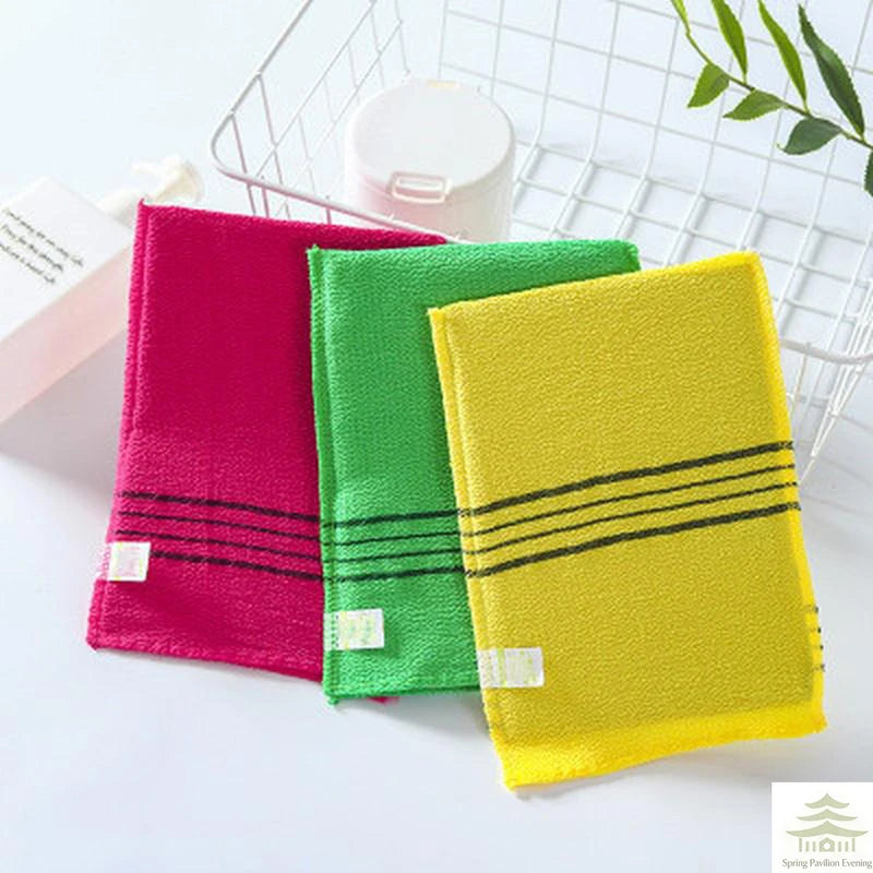 Exfoliating Bath Pad Towels Set for Body Wash & Scrub - Soft Polyester Cotton
