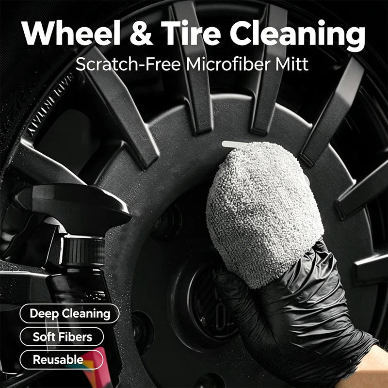 Car Polishing Wax Applicator Mitts Microfiber Foam Sponge for Detailing