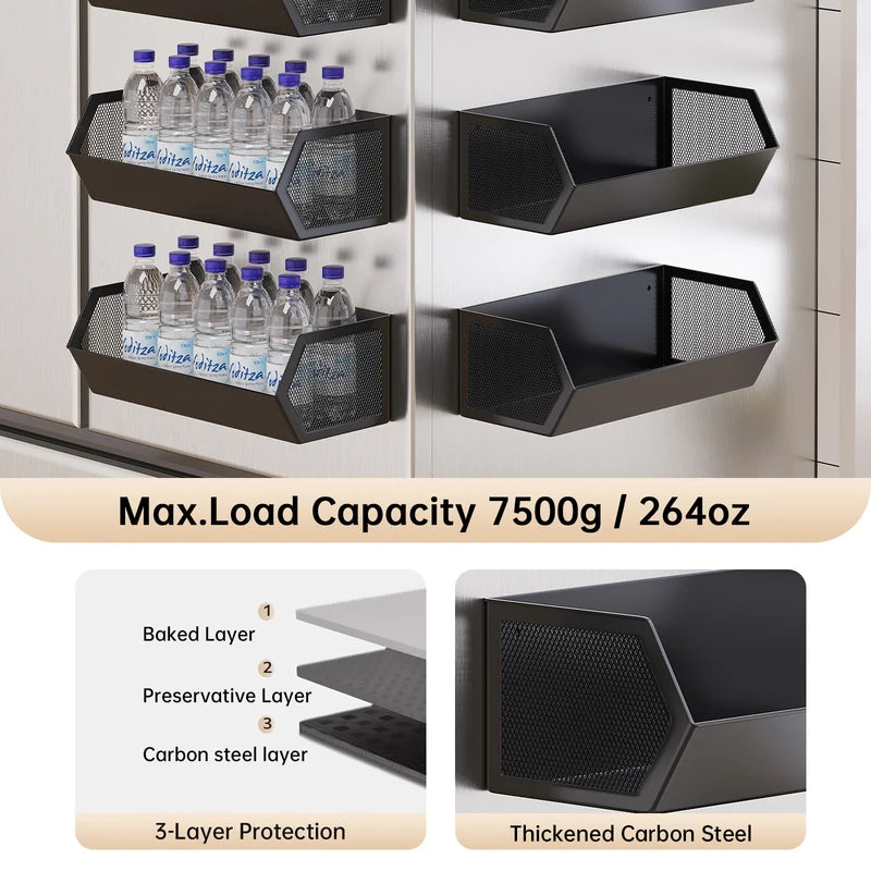 Magnetic Storage Rack for Balcony or Laundry Room No Drilling Wall Shelf