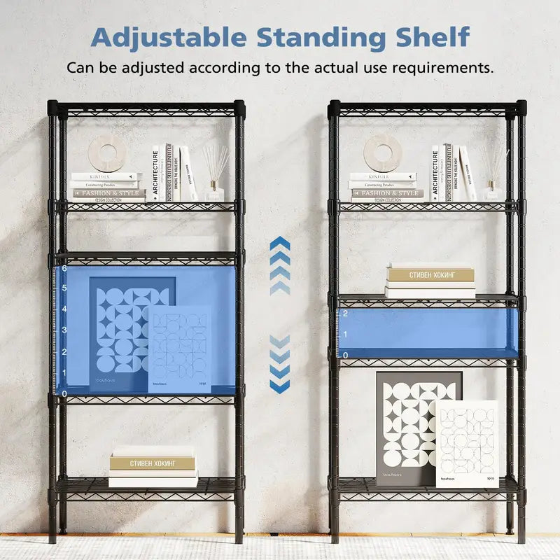 Heavy Duty Metal Wire Storage Shelves - Adjustable Multi-Tier Organizer for Living Room & Kitchen