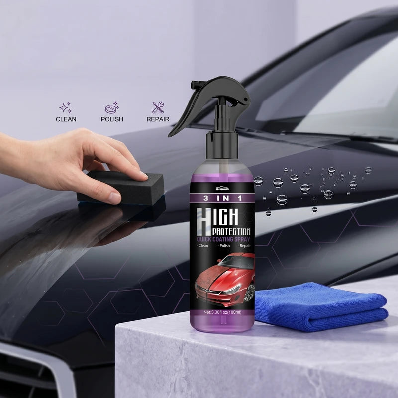 3-in-1 Car Coating Spray for Scratch Repair Oil Stain Removal & Gloss Restoration
