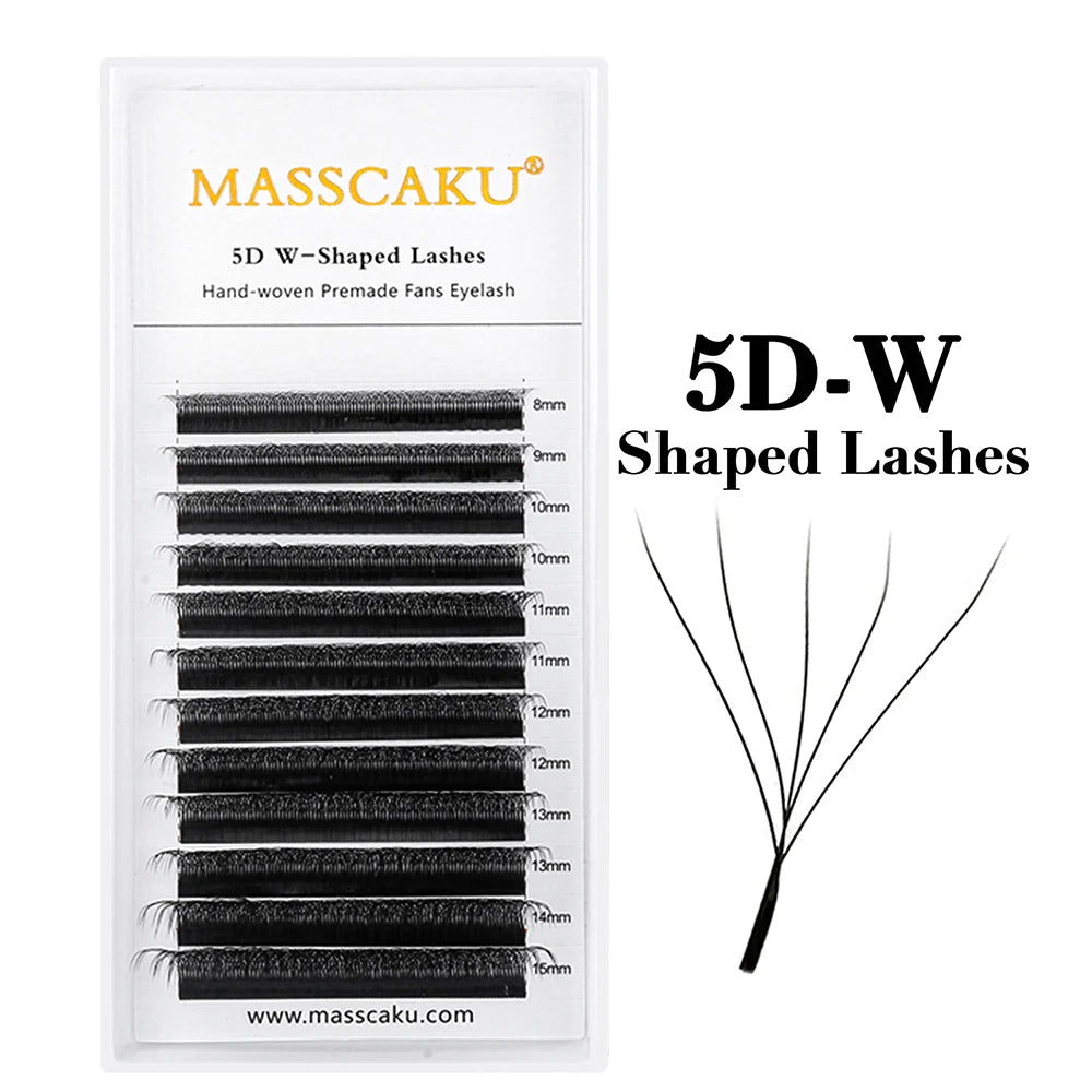 False Eyelash Extensions W Shape Clover Bloom Natural Long Lashes - 3D/4D/5D/6D Premade Fans