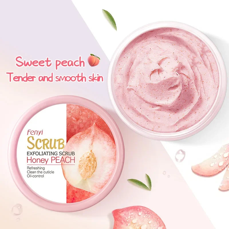 Honey Peach Body Scrub Exfoliating Deep Clean Moisturizing for Face & Body