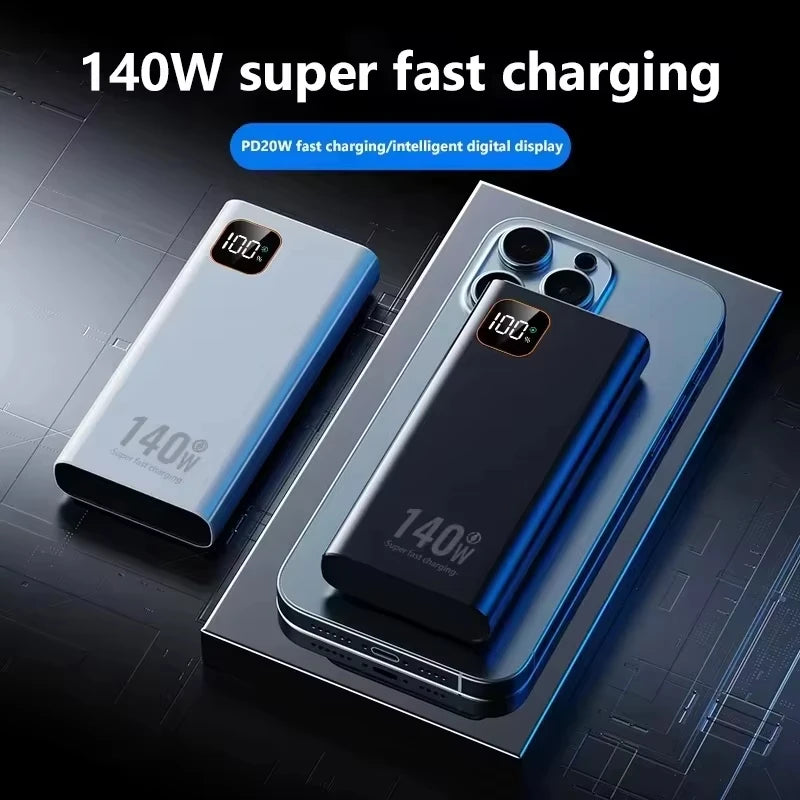 High-Capacity 140W 500000mAh Power Bank Fast Charging Portable Charger for Smartphones