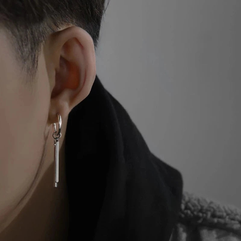 Long Pendant Earrings Men Women Square Stick Statement Jewelry - Trendy Fashion