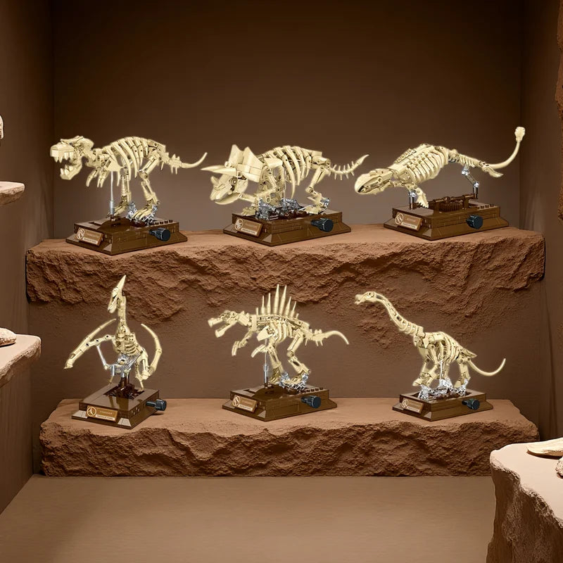 Dinosaur Fossil Building Blocks Set - Educational STEM Toy for Kids, Home Decor
