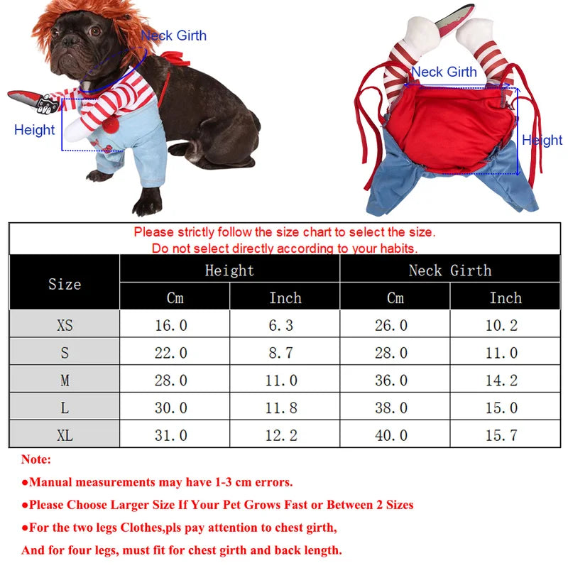 Halloween Dog Costume Set for Medium & Large Dogs - Funny Pet Clothes & Cosplay Apparel
