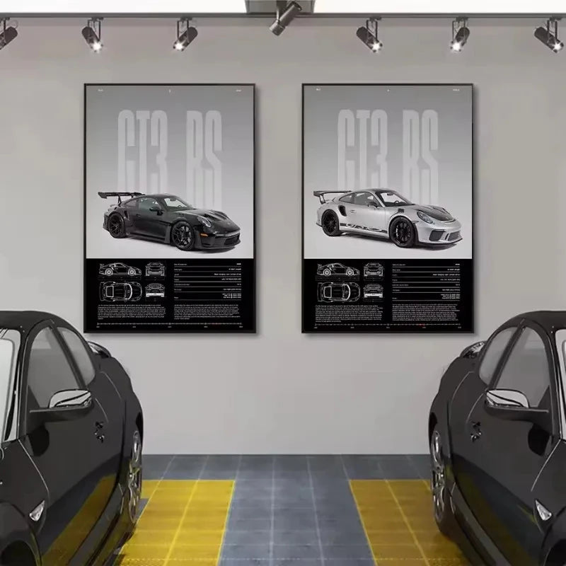 German Sports Car RS-S GT3 Canvas Wall Art - Collection Home Office Decor