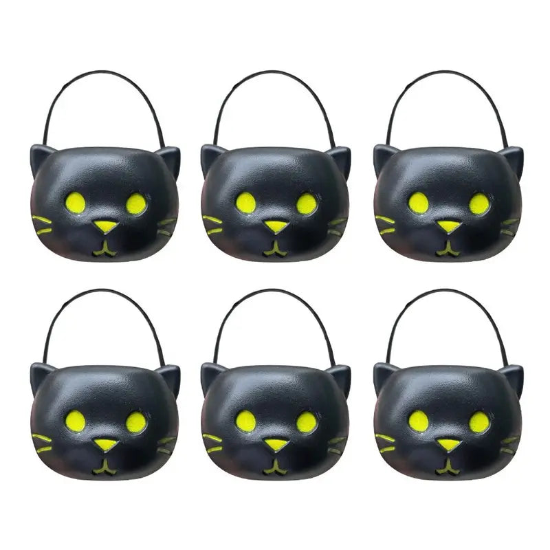 Halloween Pumpkin Jar Set with Lids - 6 Mini Lanterns & Baskets for Parties