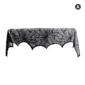 Halloween Spider Web Lace Tablecloth for Party Decorations - Black & Deep Sapphire Variants