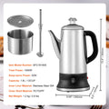 Electric Percolator Coffee Maker 12 Cups Stainless Steel with Keep Warm Function