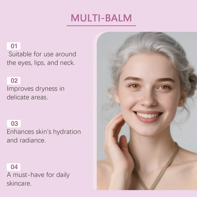 Hydrating Collagen Multi Balm Stick for Face & Neck - Portable Moisturizer for Dry Skin