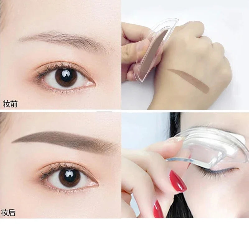 Eyebrow Powder Stamp Kit - Waterproof & Natural Finish, Multiple Colors